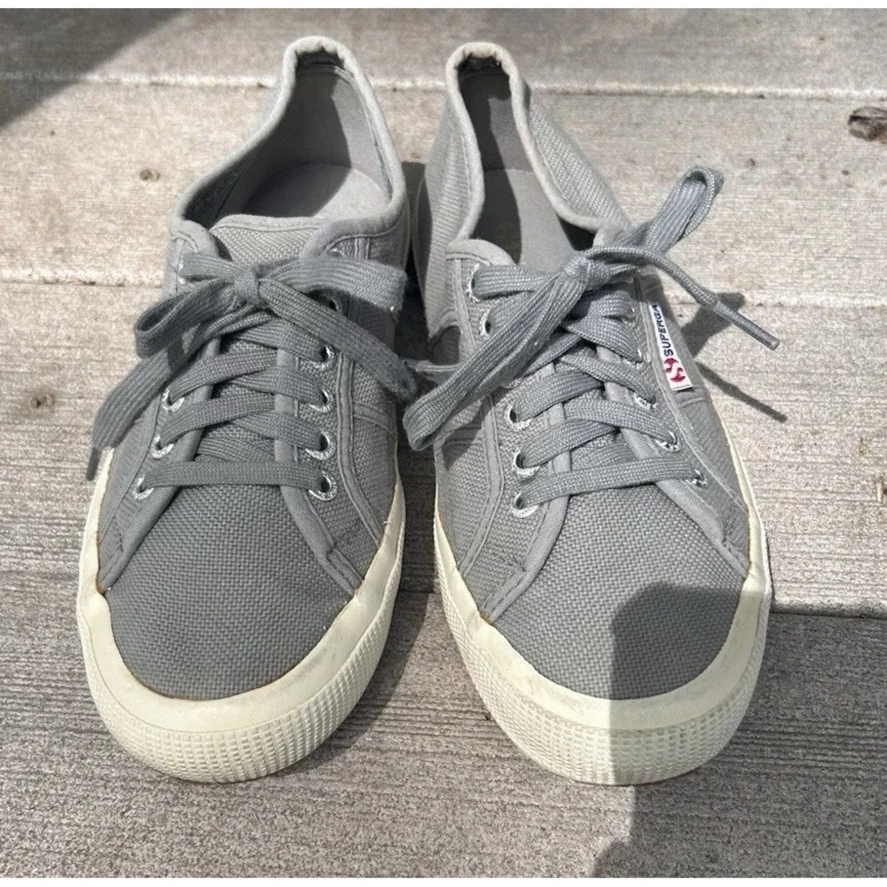 SUPERGA 2750 Cotu Classic Sneakers Light Gray Size 8.5 EU‎ 39 Minimalist Casual